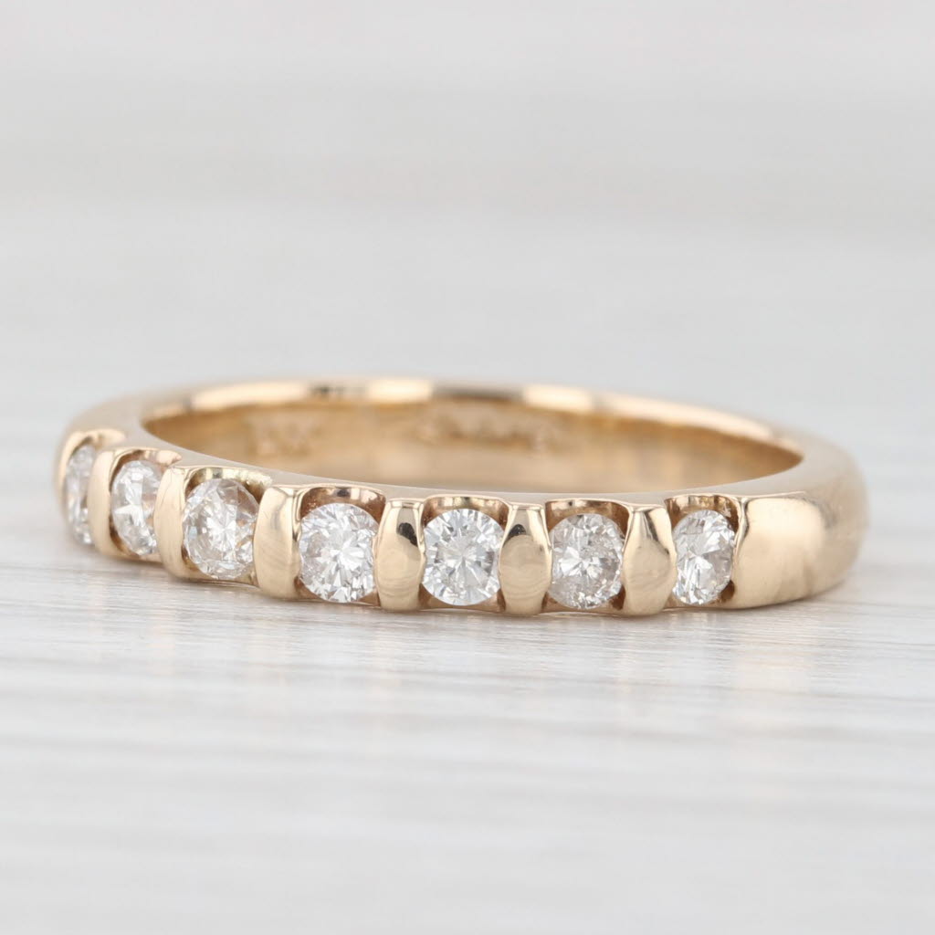 0.38ctw Diamond Wedding Band 14k Yellow Gold Size 7 Stackable Anniversary Ring