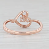 Diamond Open Heart Ring 10k Rose Gold Size 7