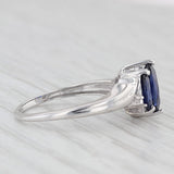 1.50ctw Marquise Blue Lab Created Sapphire 3-Stone Ring 10k Gold Diamond Size 6