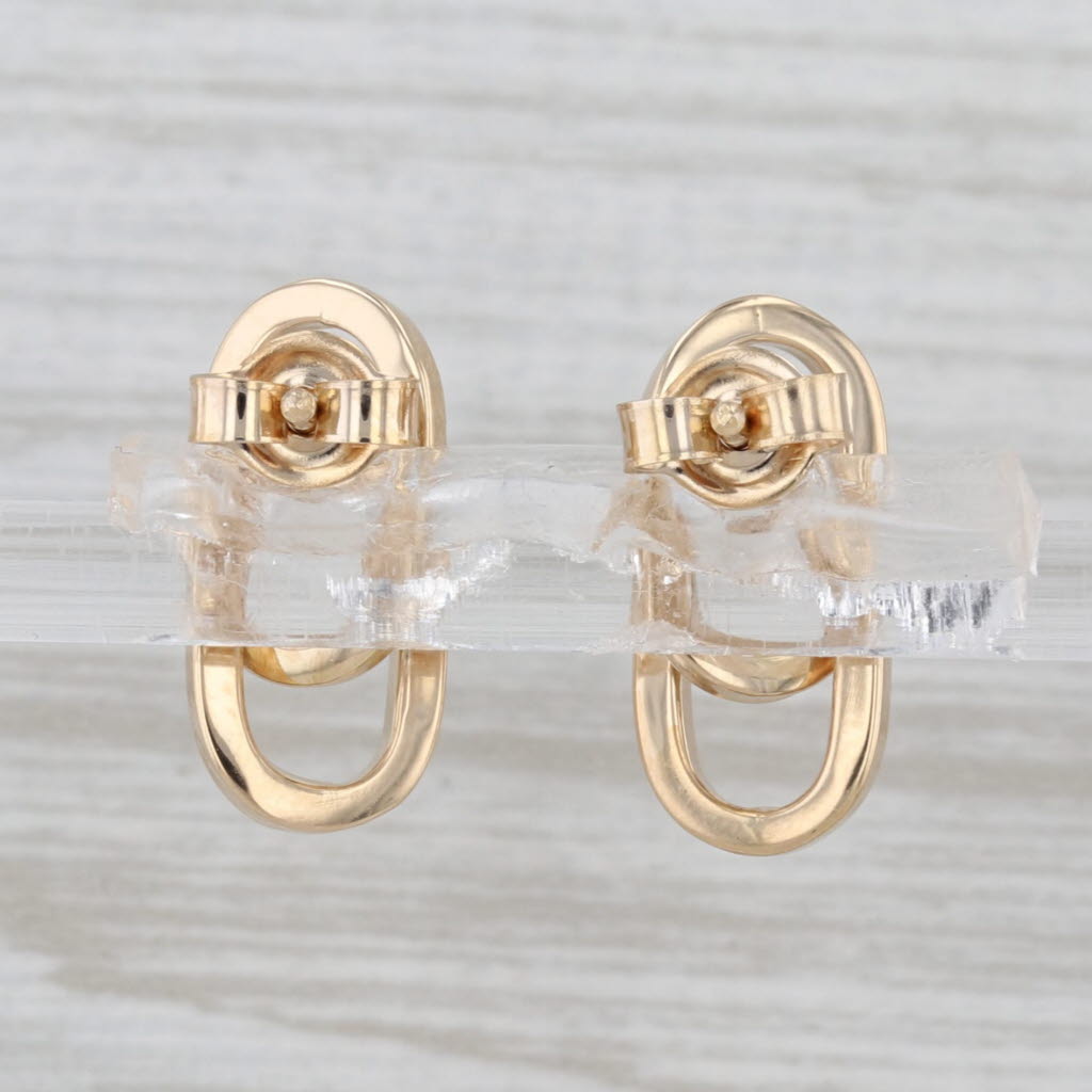 Interlocking Oval Earrings 18k Yellow Gold Stud Drops