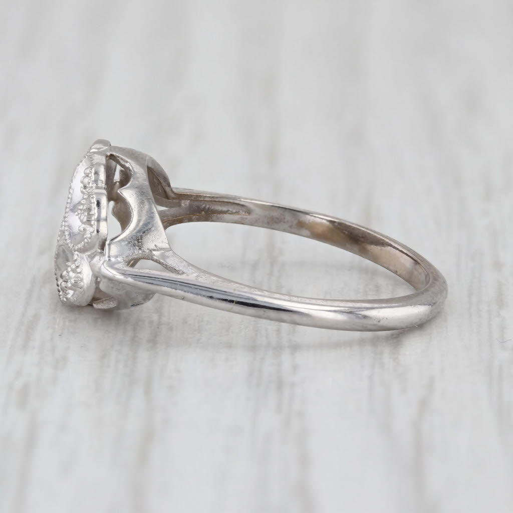 Vintage Diamond Princess Ring 10k White Gold Size 6.25