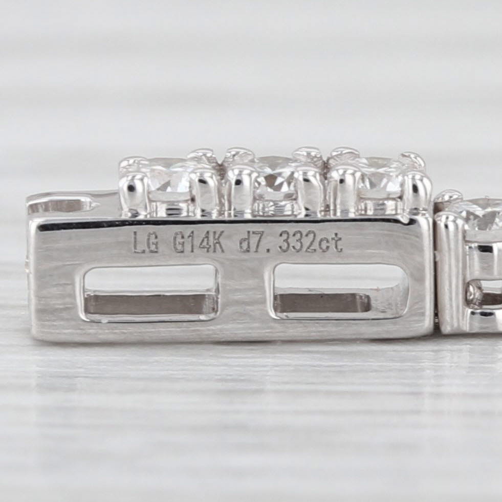 New 7.32ctw Lab Grown Diamond Tennis Necklace 17" 14k White Gold 2.5mm VS1-VS2