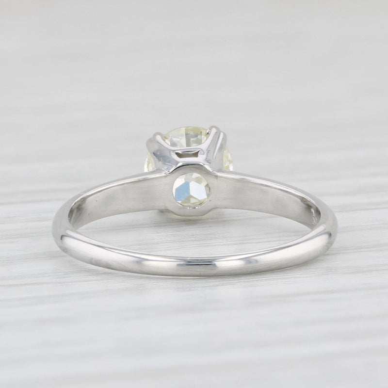 Light Gray Vintage 0.84ctw Round Diamond Engagement Ring 900 Platinum Size 5.5