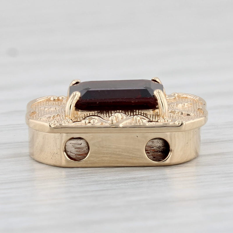 2.10ct Garnet Slide Bracelet Charm 14k Gold Vintage MGKK
