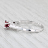 0.50ct Round Pink Tourmaline Solitaire Ring 14k White Gold Size 7