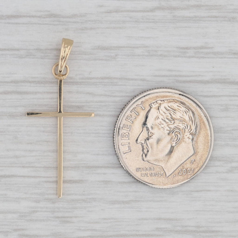 New Small Cross Pendant 14k Yellow Gold Religious Jewelry