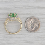 1.40ctw Tsavorite Green Garnet Cluster Ring 10k Yellow Gold Size 6