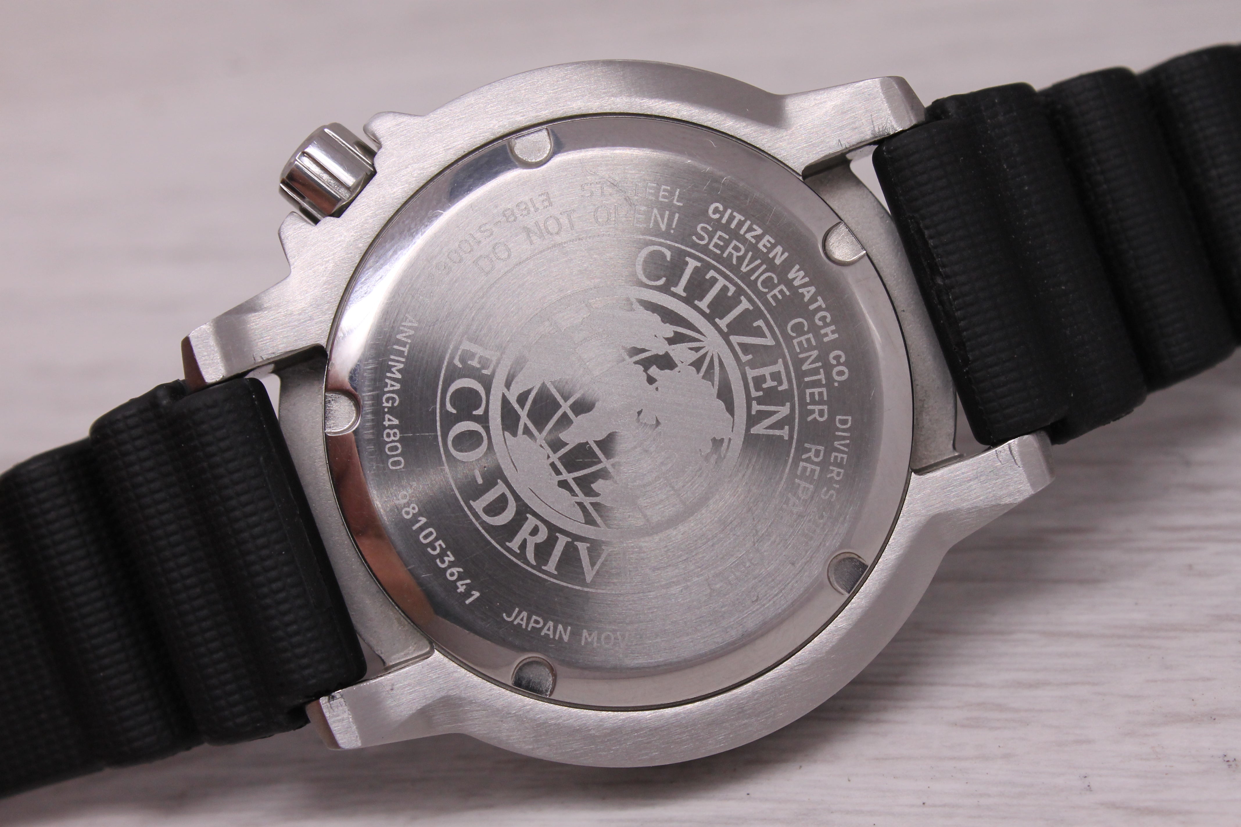 Citizen Promaster Mens Diver Watch 44mm Steel Date E168 Eco-Drive BN0150-28E