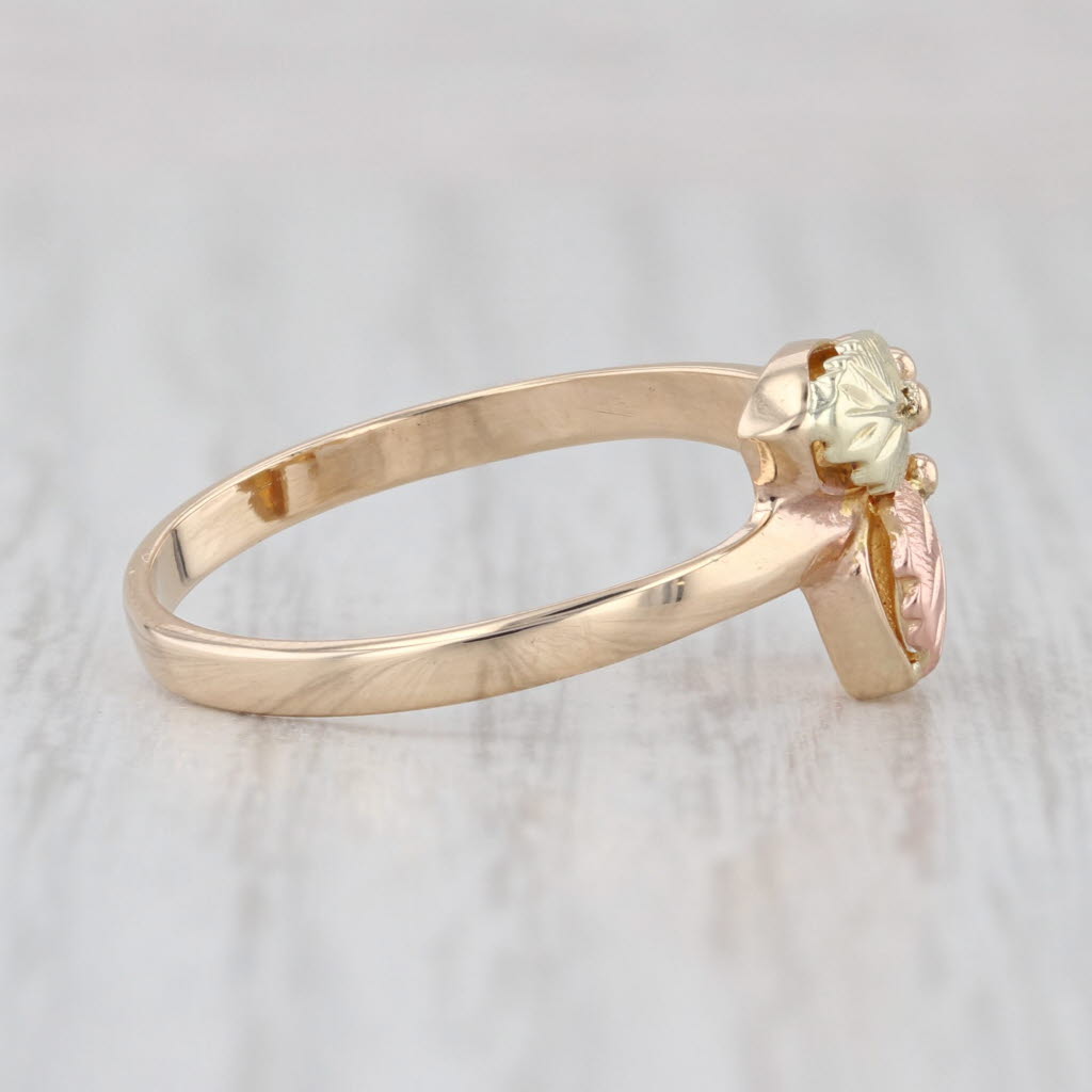Landstorms Black Hills Gold Leaves Ring 10k Yellow Rose Green Gold Size 7.75