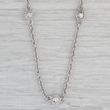 Judith Ripka Cubic Zirconia Station Necklace 36" Long Cable Chain