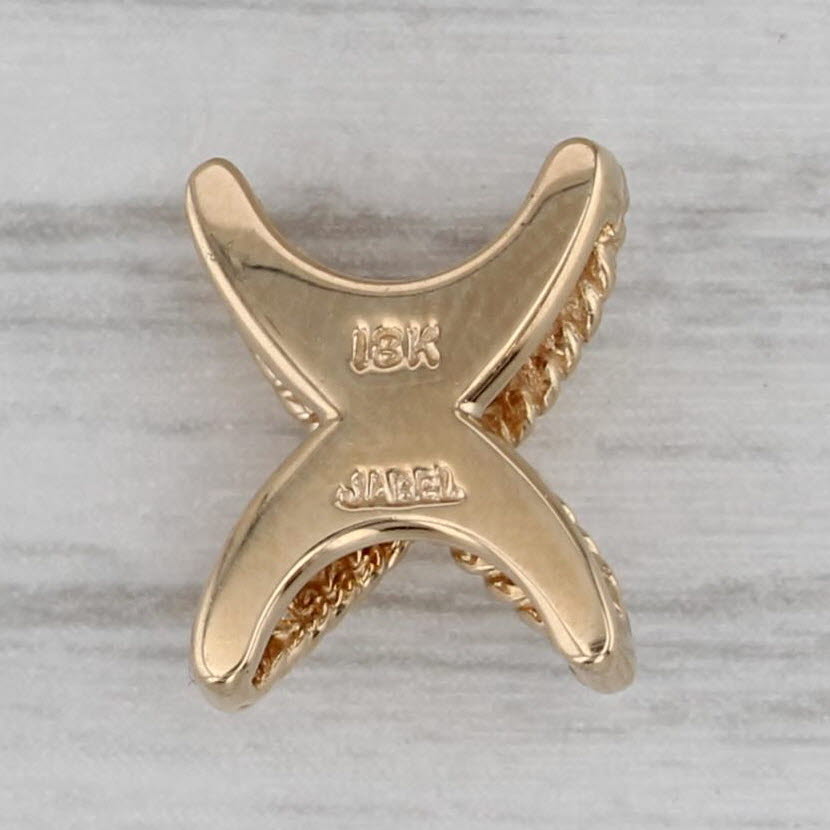 Gray Vintage Jabel X Slide Charm Bracelet Spacer 18k Yellow Gold