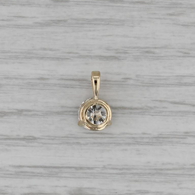 GIA 1.43ct Round Diamond Solitaire Pendant 14k Yellow Gold Small Drop