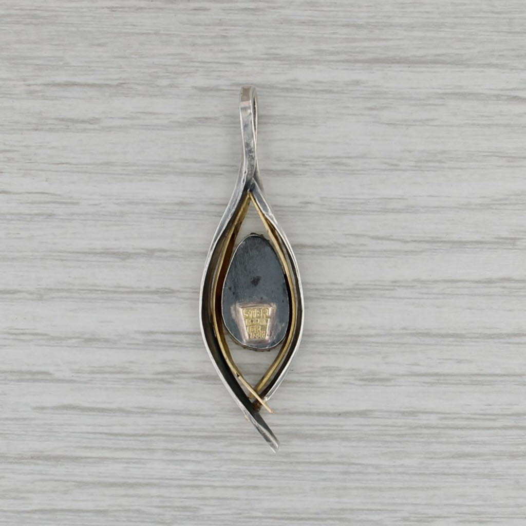 Blue Green Opal Emerald Pendant 14k 18k Gold Sterling Silver AS IS