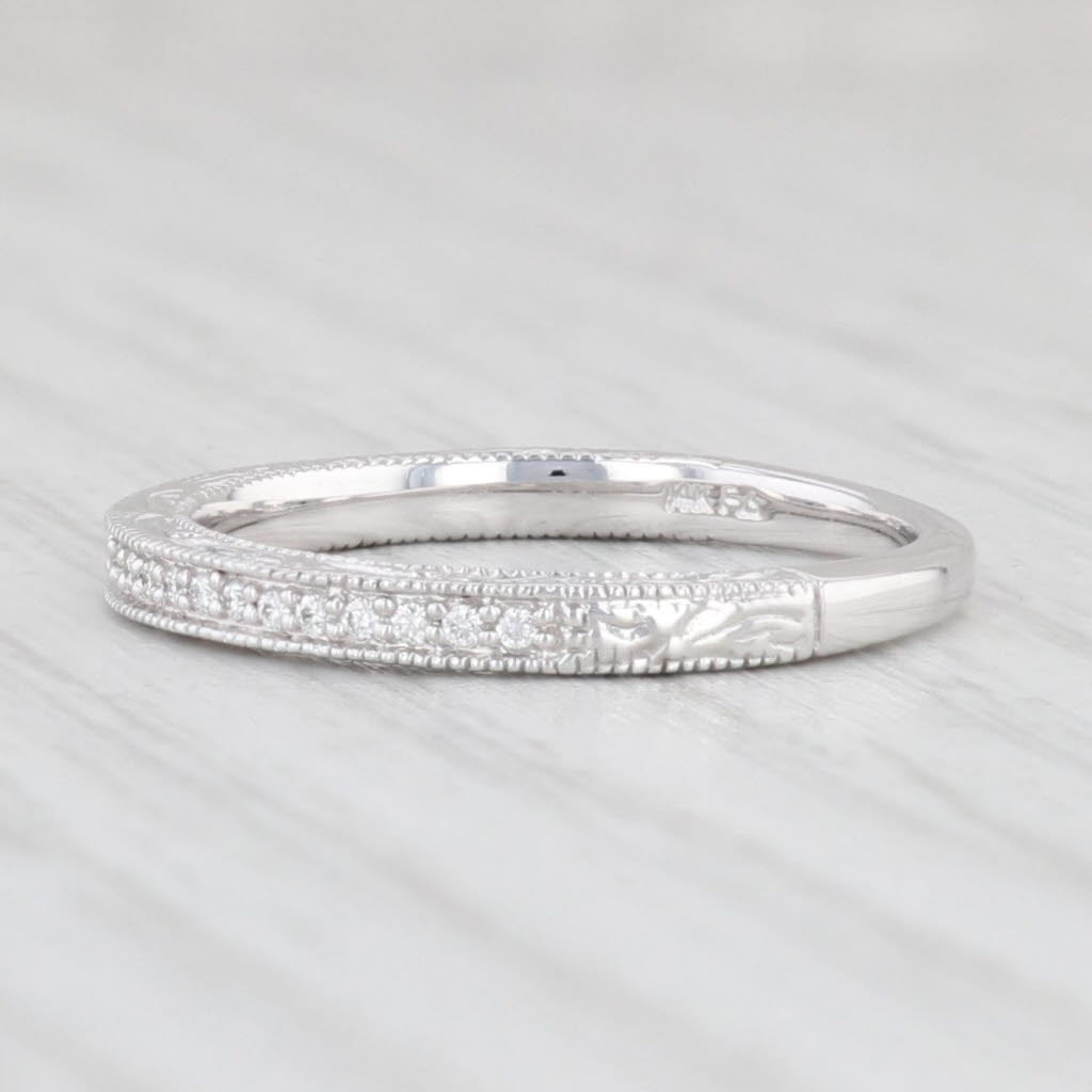 Light Gray New Frederick Goldman Diamond Wedding Band 14k White Gold Sz 6.5 Stackable Ring