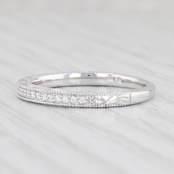 Light Gray New Frederick Goldman Diamond Wedding Band 14k White Gold Sz 6.5 Stackable Ring