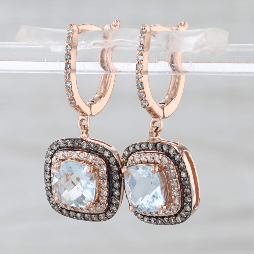 Effy 2.11ctw Diamond Goshenite Dangle Earrings 14k Rose Gold