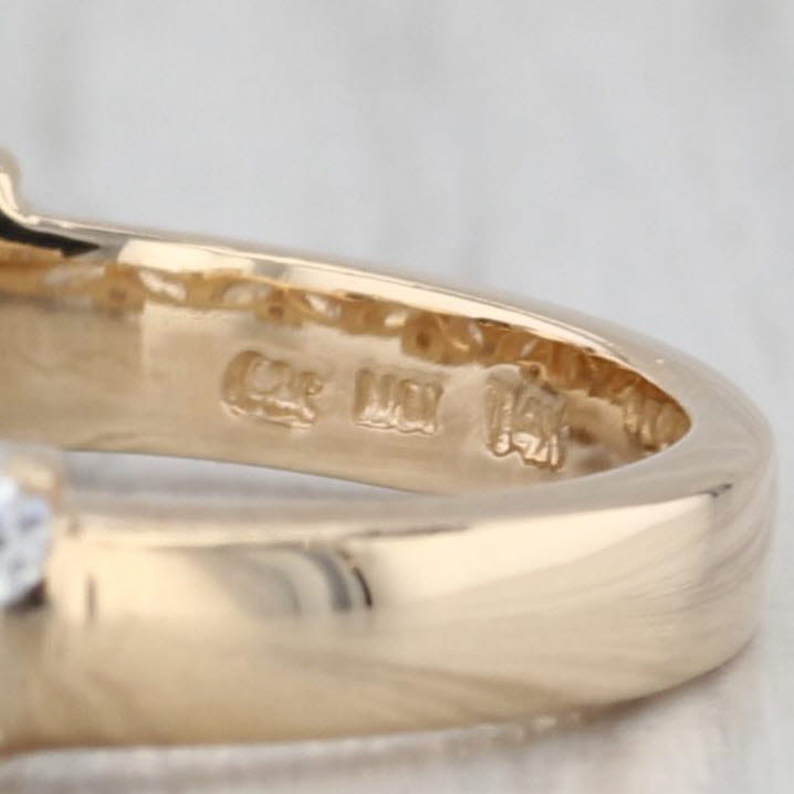 1.47ctw Moissanite Wedding Anniversary Ring 14k Gold Stackable Band Size 7.5