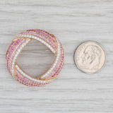Light Gray Kurt Wayne 2.48 Diamond Pink Sapphire Circle Brooch 18k Rose Gold Wreath Pin