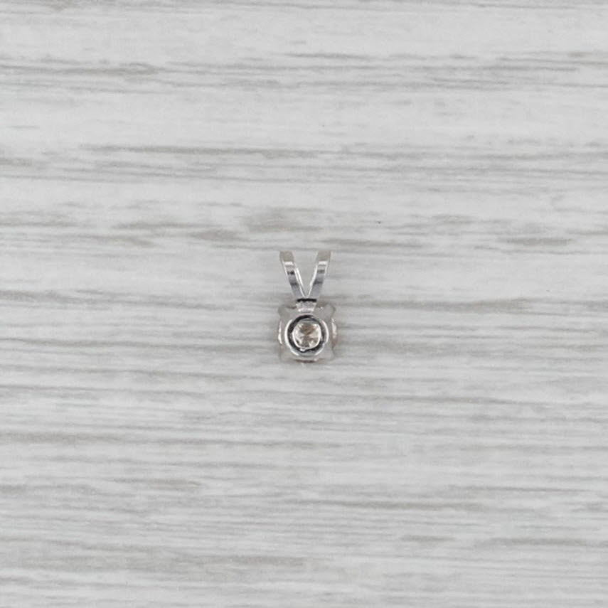 New 0.37ct Diamond Solitaire Pendant 14k White Gold 4 Prong Small Round Drop