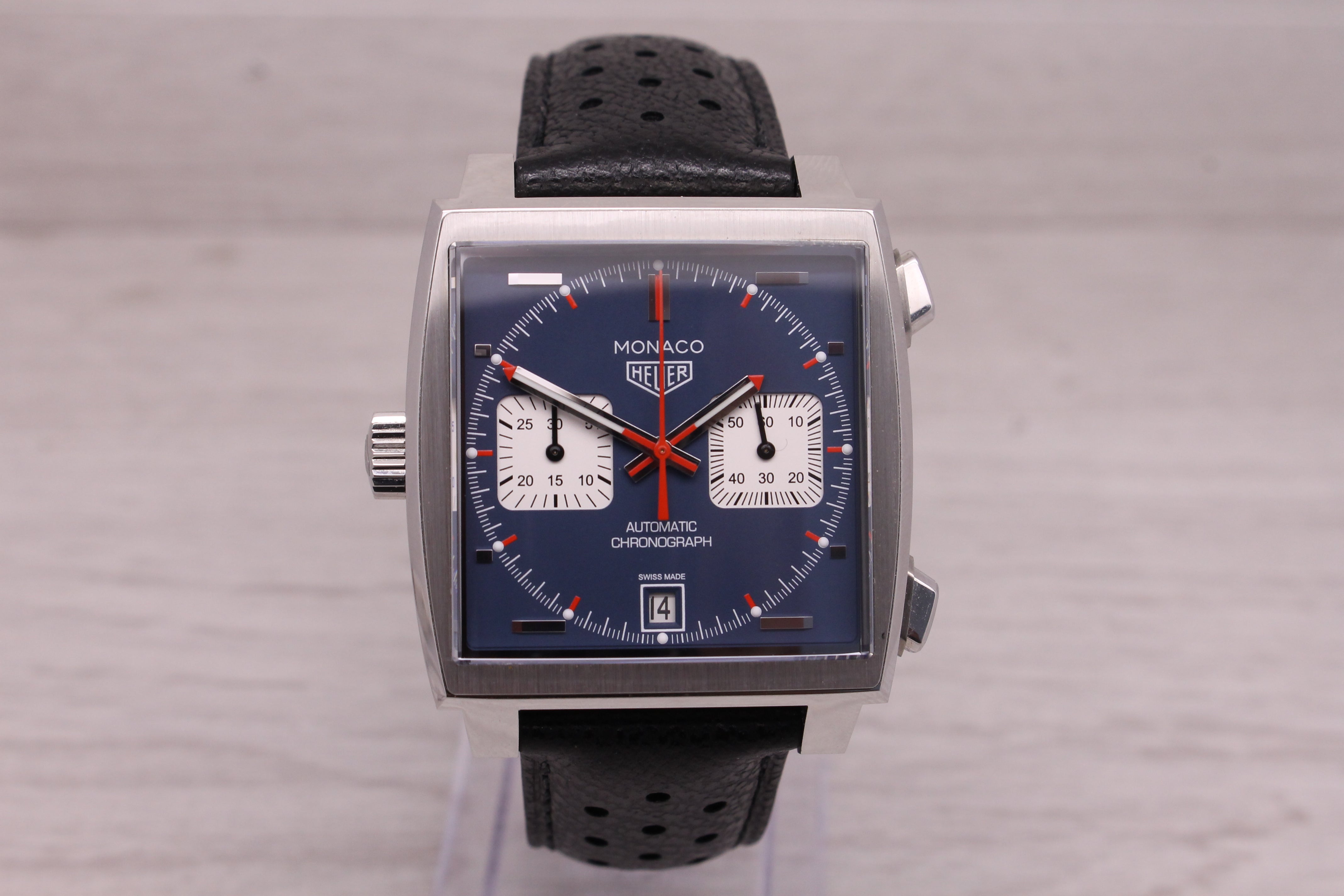 Dark Gray Tag Heuer Monaco Steve McQueen CAW211P Mens Automatic Chronograph Watch Box Card