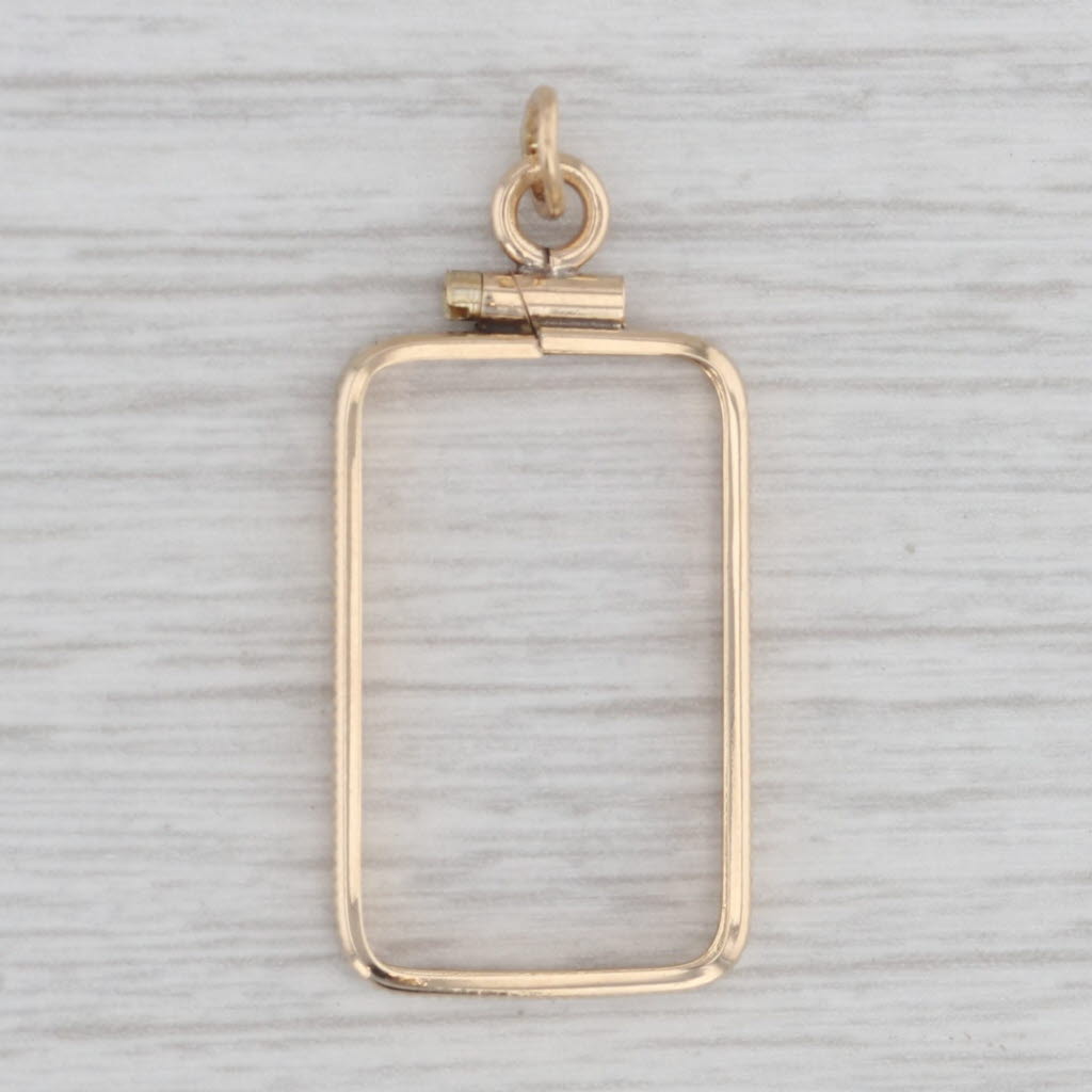 Gray Gold Bar Bezel Pendant Charm Holds 22.5 x 13.5 mm