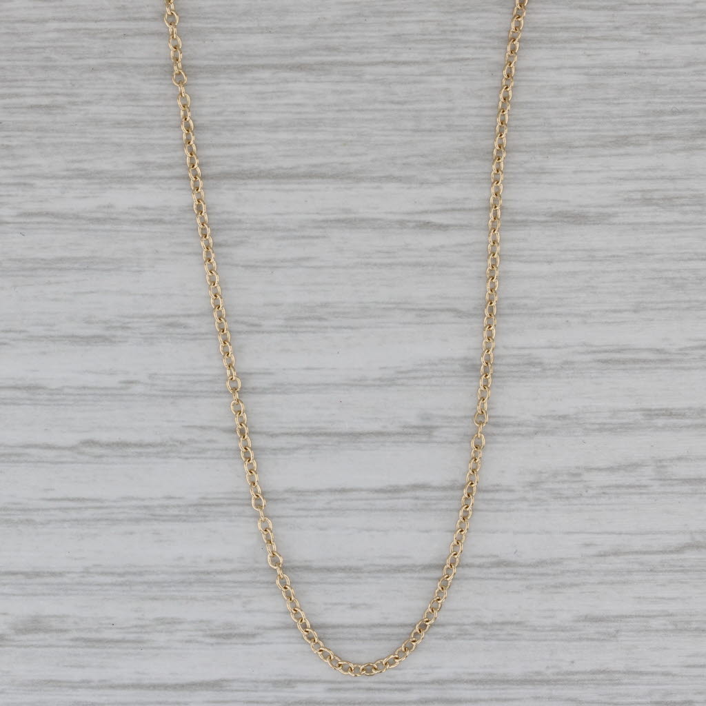 Gray Gabriel & Co Cable Chain Necklace 14k Yellow Gold 16.25" 1mm