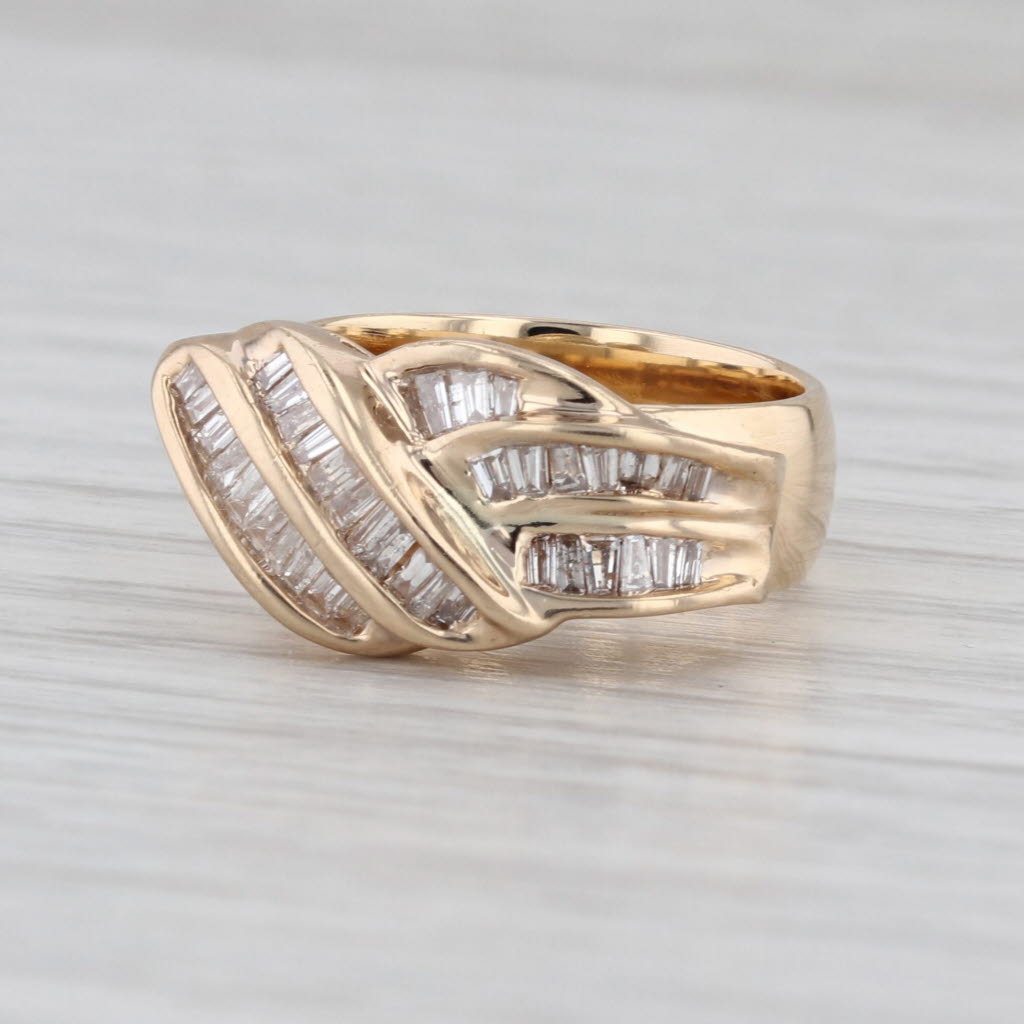 0.47ctw Diamond Ovalay Knot Ring 14k Yellow Gold Size 4