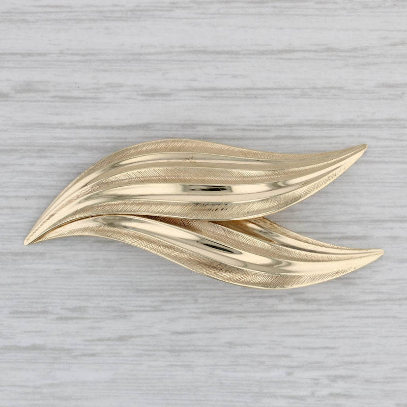 Tiffany & Co Leaf Brooch 14k Yellow Gold Germany Floral Pin