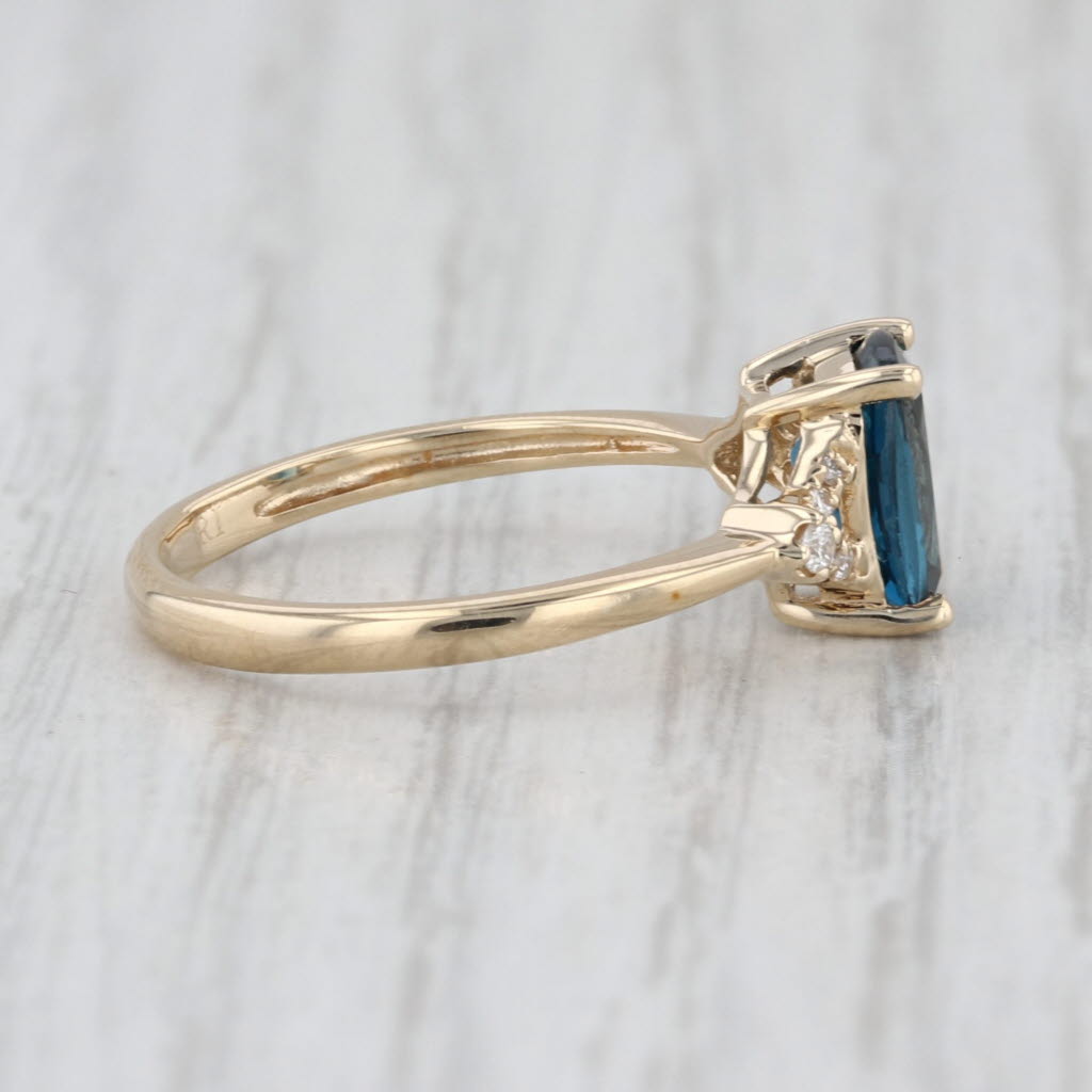 1.56ctw London Blue Topaz Diamond Ring 10k Yellow Gold Size 6.25