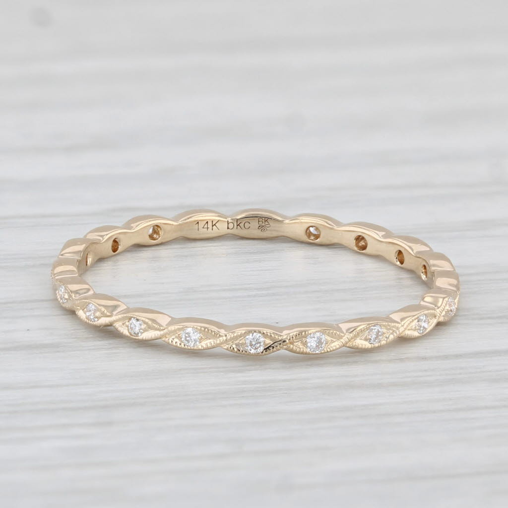 Light Gray New Beverley K Diamond Eternity Ring 14k Yellow Gold Stackable Wedding Band