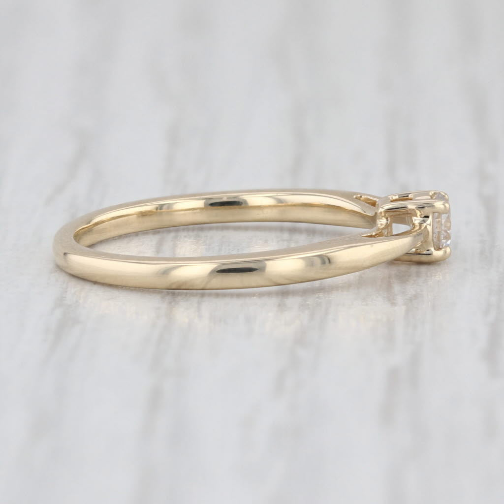 0.16ctw Diamond Solitaire Engagement Ring 14k Yellow Gold Size 6.25 Promise