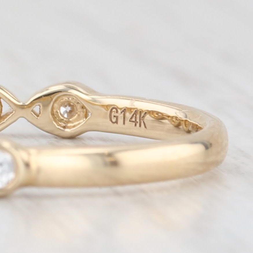 Light Gray New 0.21ctw Diamond Wedding Band 14k Yellow Gold Stackable Anniversary Ring 6.5