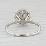 Light Gray Vintage Diamond Cluster Engagement Ring 10k White Gold Size 8.75