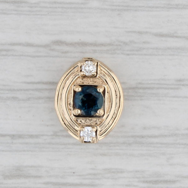 Vintage 0.42ctw Sapphire Diamond Slide Bracelet Charm 14k Gold Richard Glatter