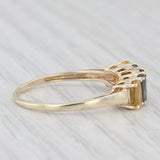 1.60ctw Multicolor 5-Stone Sapphire Ring 10k Yellow Gold Size 7 Stackable