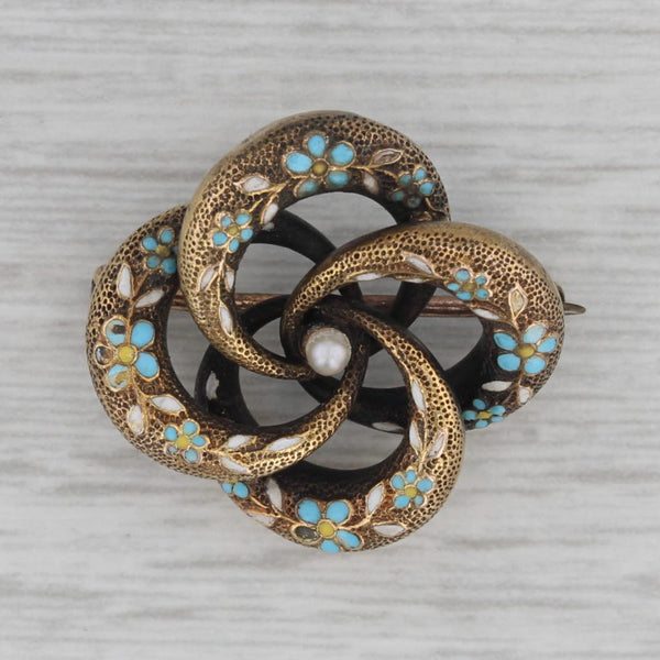 Lot - JEWELRY: Six Gold Vintage Pins, 14K and 18K, including: 18K yellow  gold swirl design bar pin set with turquoise and seed pearls, 10K