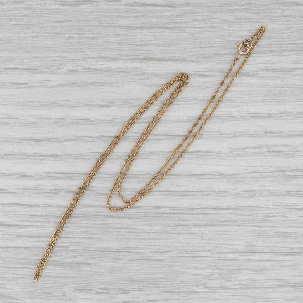 18" 1.1mm Rope Chain Necklace 18k Yellow Gold