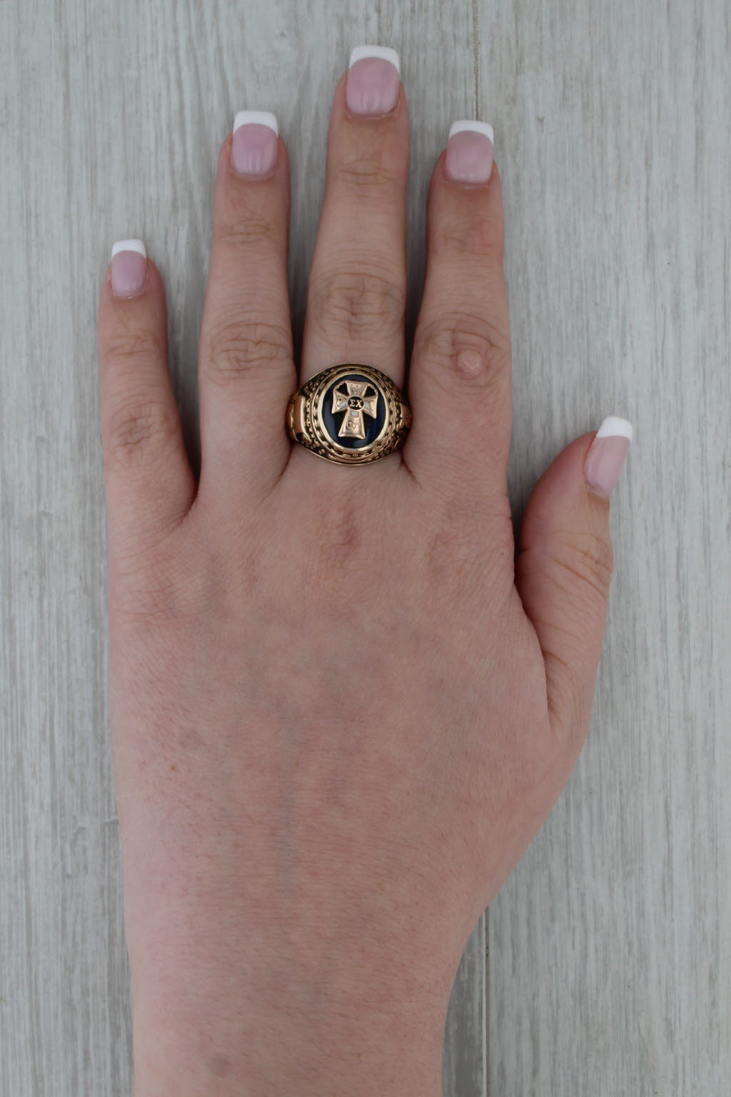 Vintage Sigma Chi Fraternity Cross Crest Class Ring 14k Yellow Gold Size 10