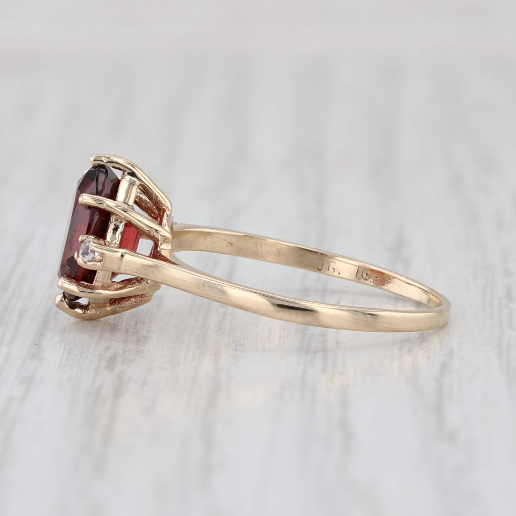 2.53ct Oval Garnet Ring 10k Yellow Gold Size 7.5