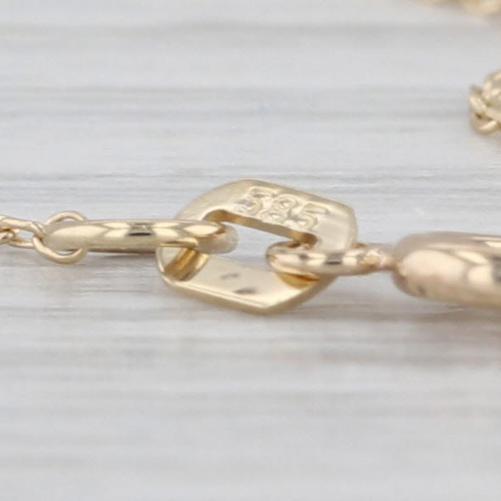 Diamond Clover Charm Bracelet 14k Yellow Gold 4.75" Cable Chain Baby Child Size
