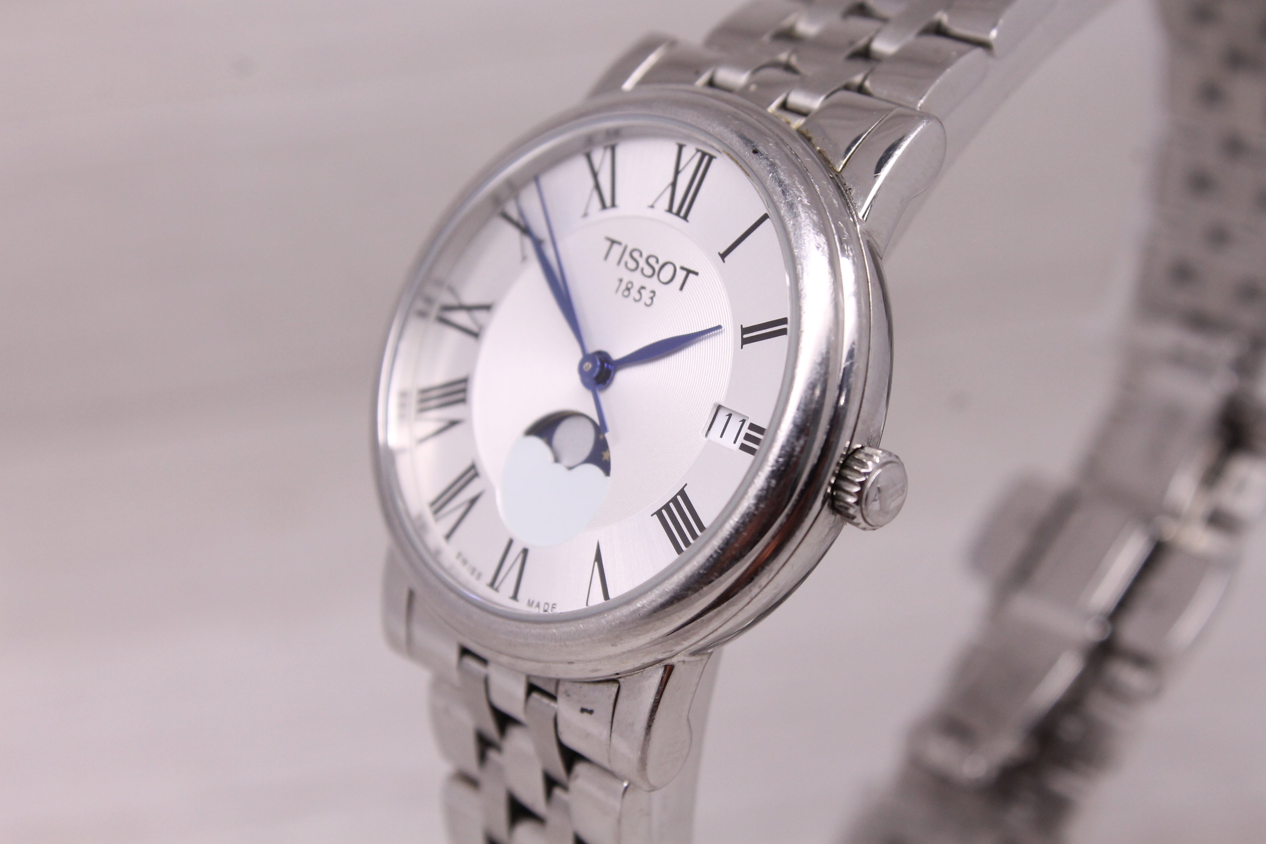 Tissot Carson Premium Moonphase Quartz Watch Steel Swiss Date T122.223.11.033.00