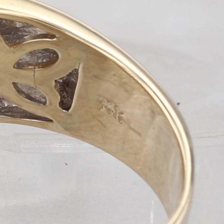 0.57ctw Diamond Multiband Buckle Ring 14k Yellow Gold Size 8.25 Cocktail
