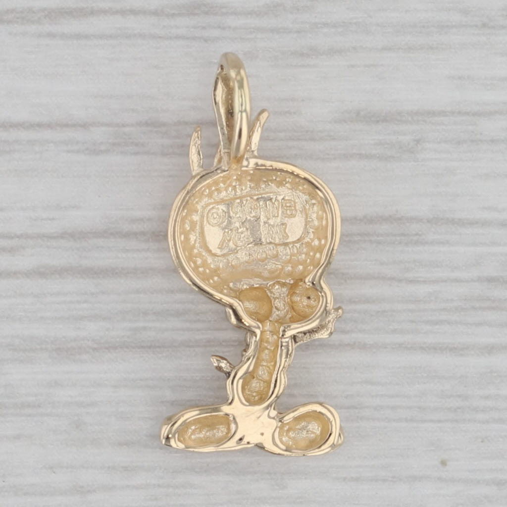 Gray Tweety Bird Pendant 14k Yellow Gold Warner Brothers Cartoon Charm