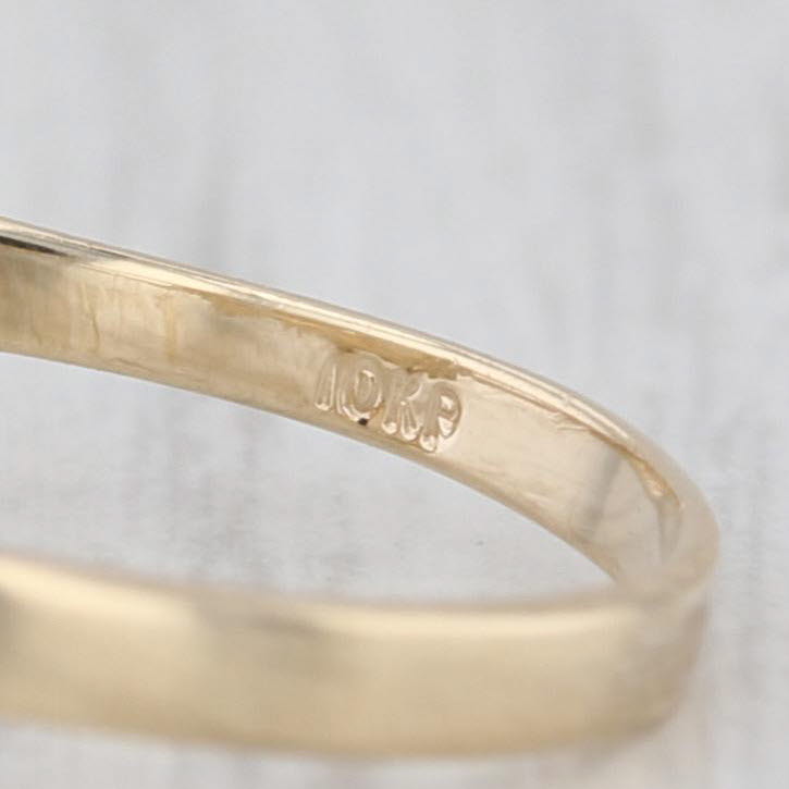 Oval Cabochon Opal Solitaire Ring 10k Yellow Gold Size 6.5