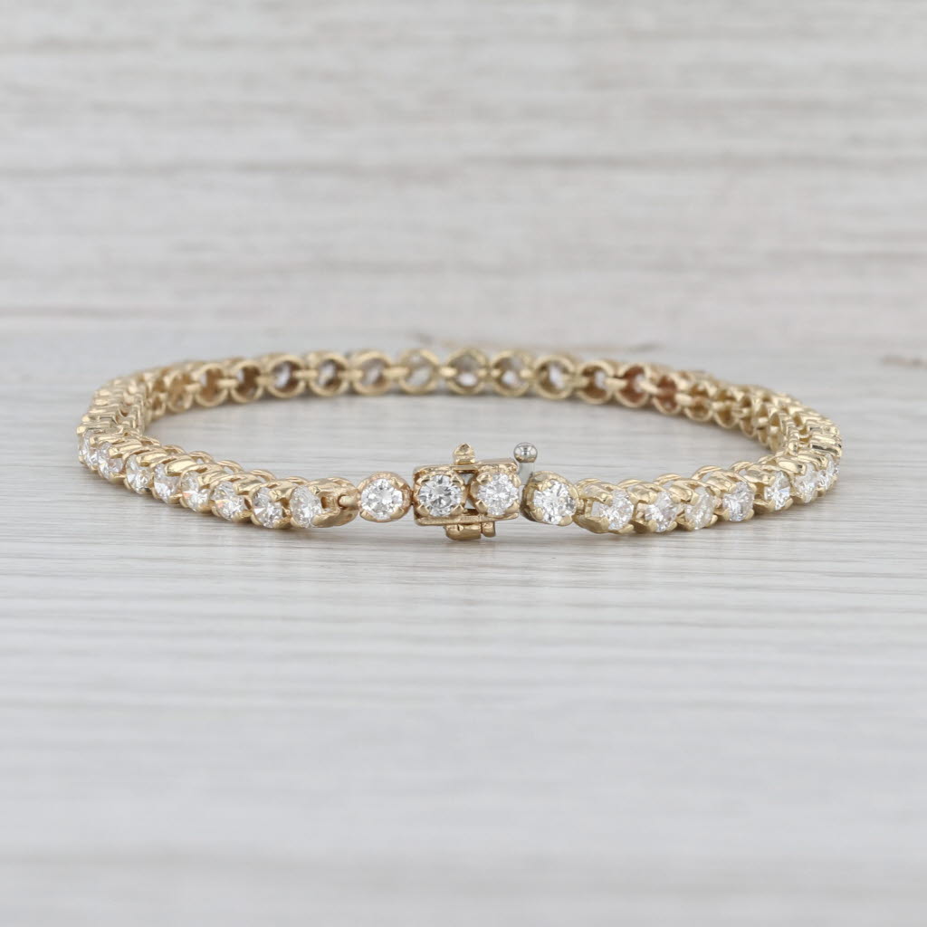 4.40ctw Diamond Tennis Bracelet 10k Yellow Gold 6.75" 3.6mm
