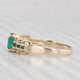 0.66ctw Oval Emerald Diamond Ring 14k Yellow Gold Size 7