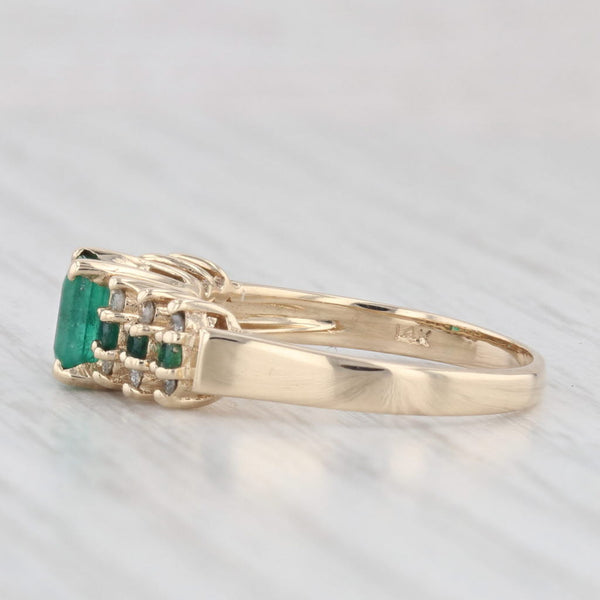 0.66ctw Oval Emerald Diamond Ring 14k Yellow Gold Size 7