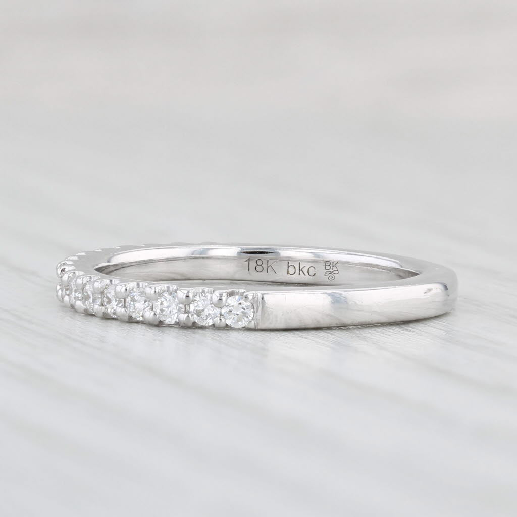 Light Gray New Beverley K 0.34ctw Diamond Wedding Band 18k White Gold Sz 6.5 Ring Stackable