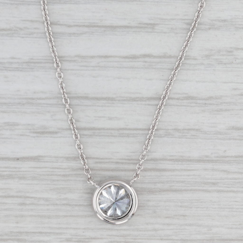 New 1.50ct Lab Grown Diamond Pendant Necklace 14k White Gold 16" 18" E VS1 IGI