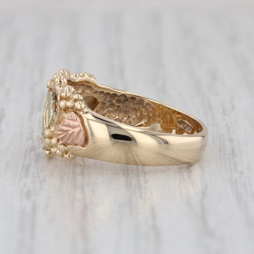 Dakota West Designs Black Hills Gold Leaf Ring 10k Tri-Toned Size 7-7.25 Band